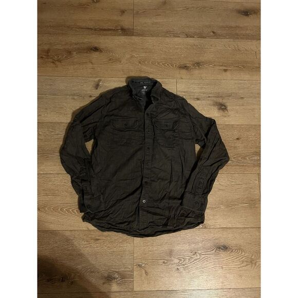 Kuhl Mens Green Long Sleeve Button Up Shirt Double Pocket Size Medium - Picture 1 of 3